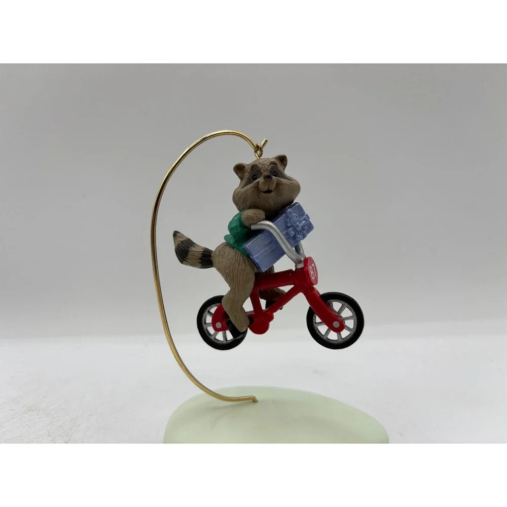 Hallmark Keepsake Dated 1987 Vintage Raccoon Biker Handcrafted Ornament